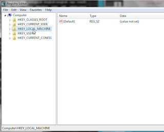 HKEY-LOCAL-MACHINE regedit
