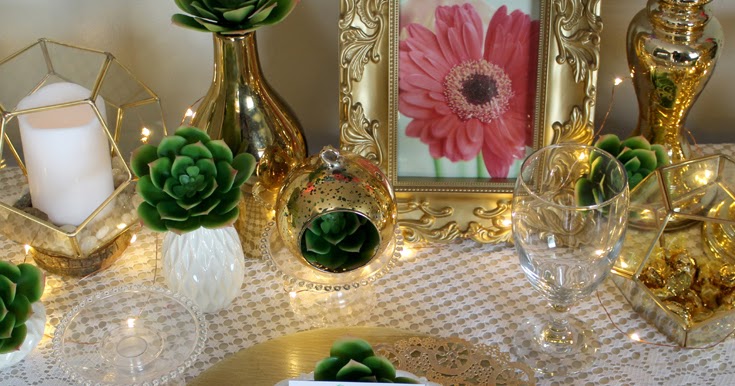 Diy Wedding Gold Emerald Decor Centerpieces