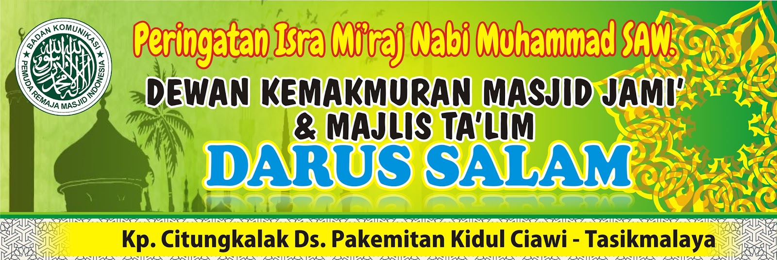 Spanduk Peringatan Isra Miraj Contoh Banner Isro Mi'raj Terbaru