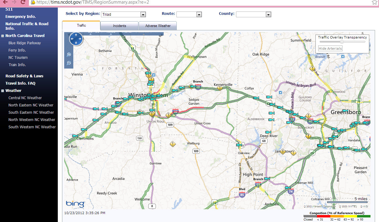 Piedmont Triad Living: Traffic Resource for the Triad: NCDOT Travel