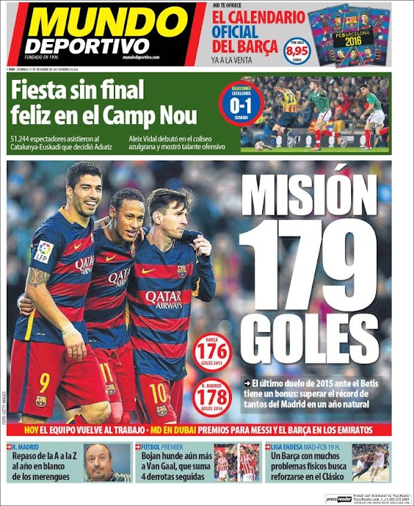 FC Barcelona, Mundo Deportivo: "Misión 179 goles"