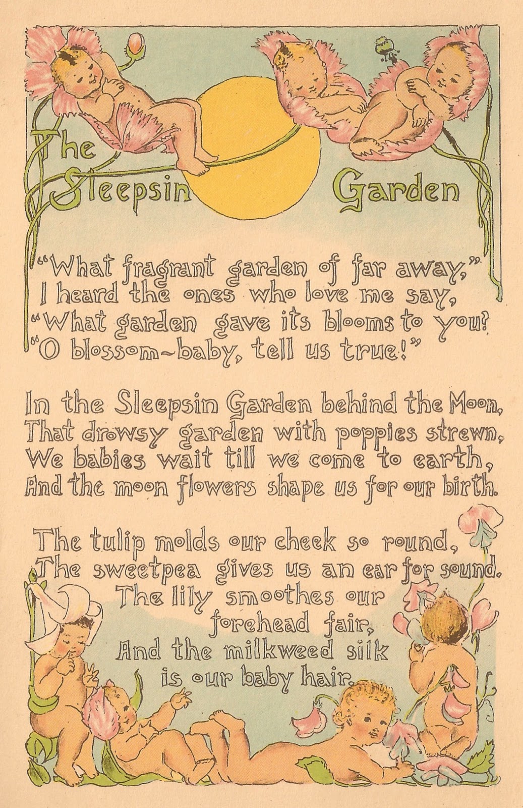 Antique Images Free Baby Clip Art Baby Graphic Poem And Flowers In