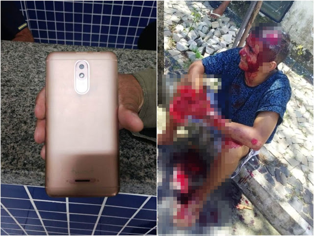 Jovem é brutalmente agredido por populares após tentativa de assalto em Parnaíba Jovem é brutalmente agredido por populares após tentativa de assalto em Parnaíba