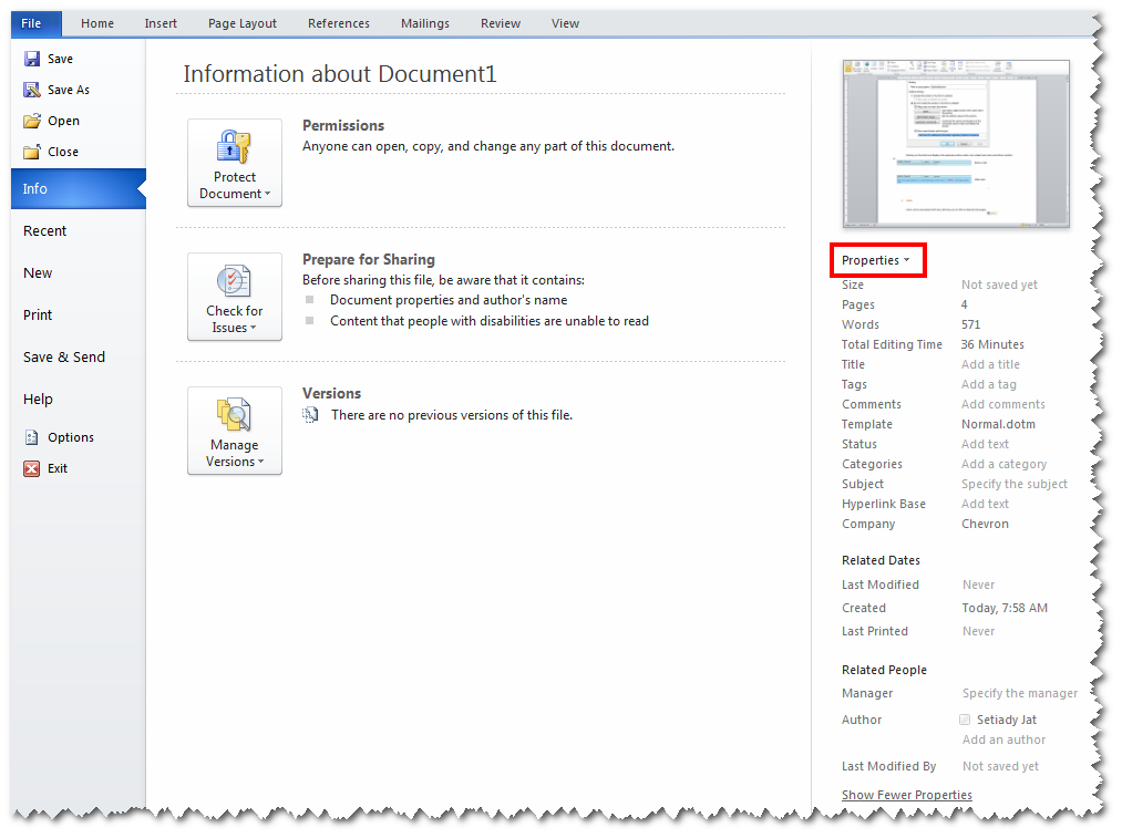How to show DIP when they closed in office word 2010