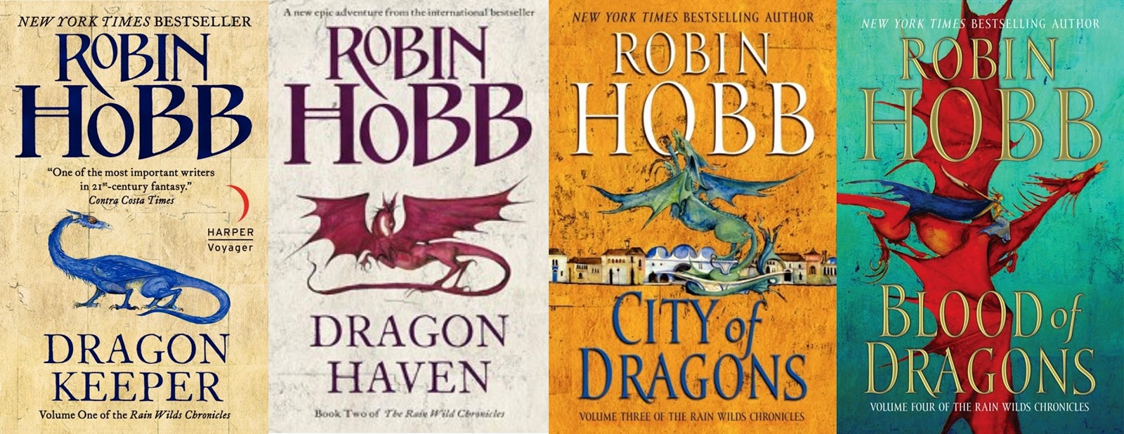 All 4 book covers of Rain Wilds Chronicles by Robin Hobb