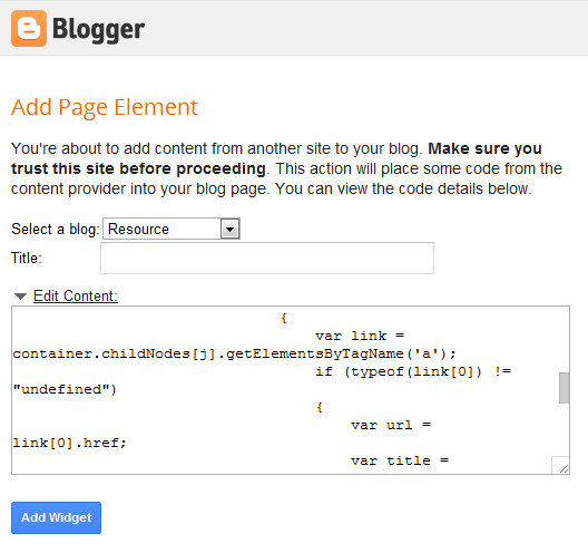 shareaholic add widget to blogger