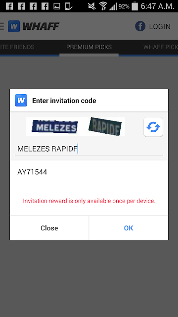Invite code Whaff Rewards