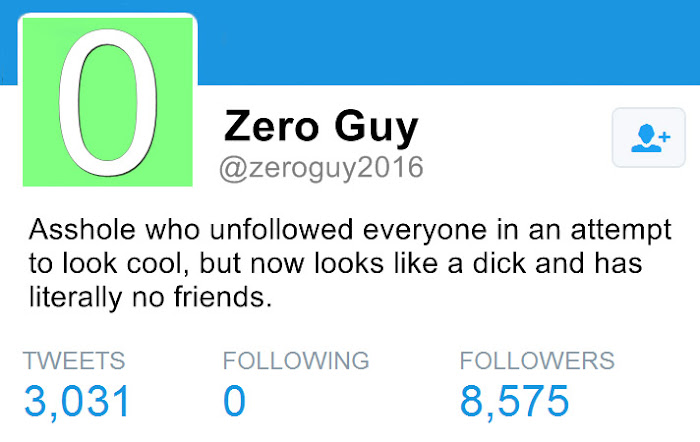 A simulation of follow stats for Zero Guy on Twitter