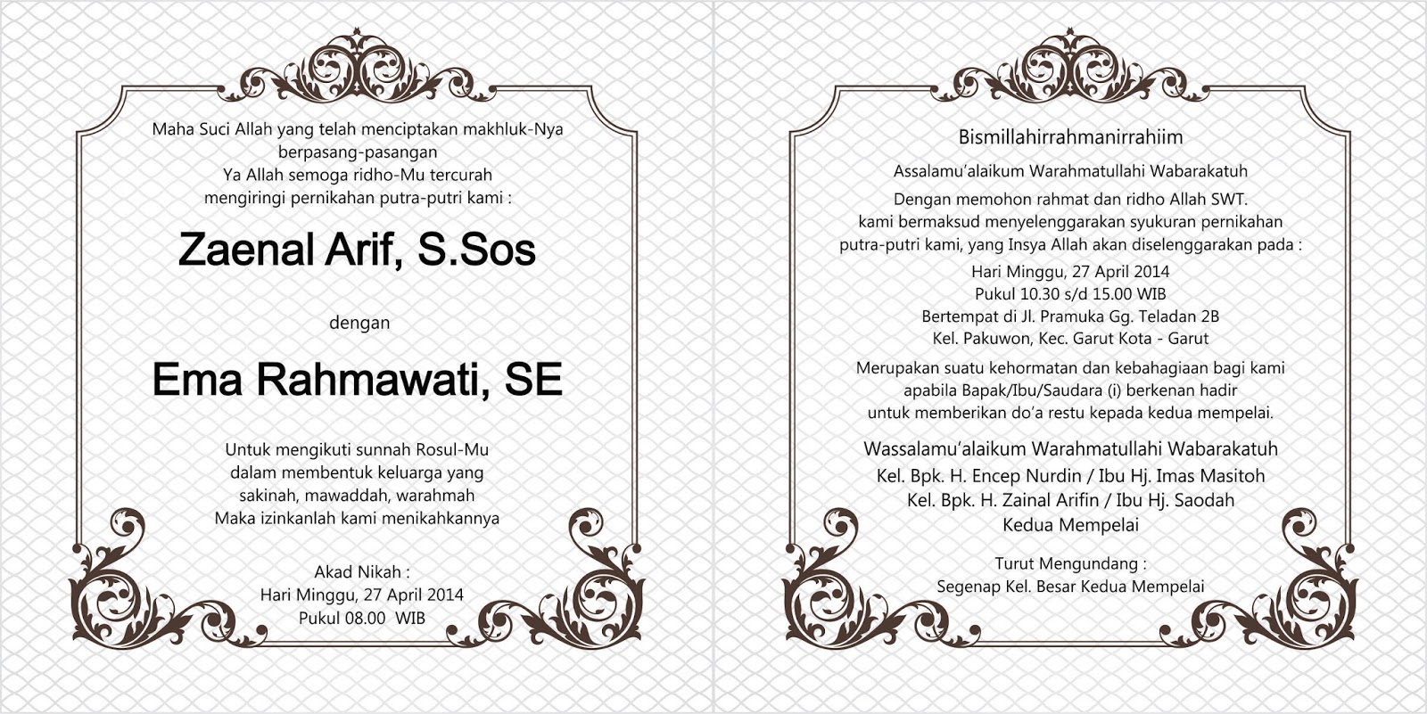 Desain Kartu Undangan Pernikahan Cdr Radea
