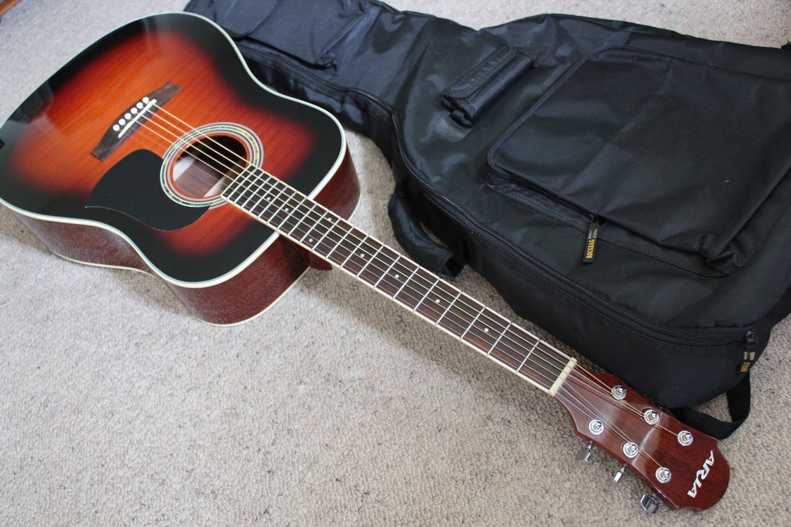 Edwin's Guitar Journey Aria AW20 FM Acoustic Guitar Demo / Review
