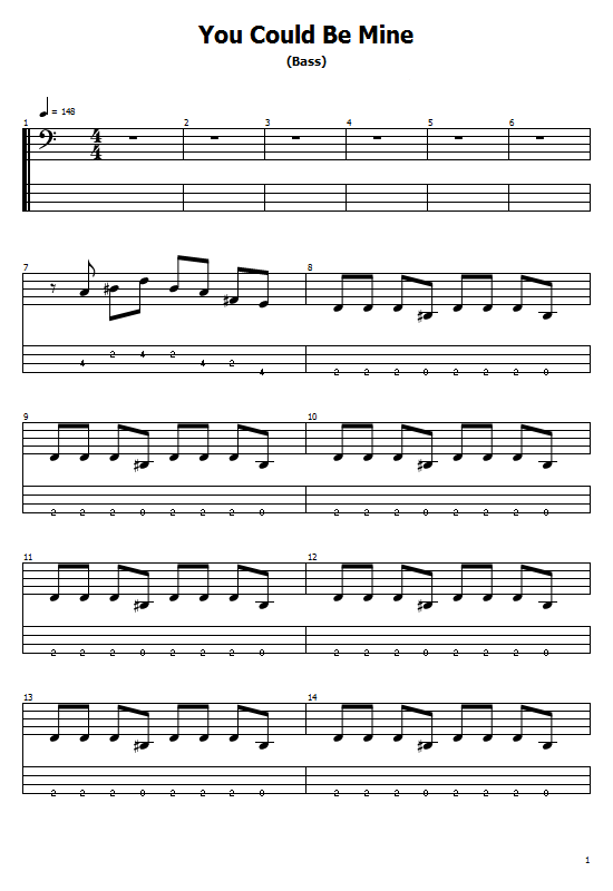 You Could Be Mine Tabs Guns N' Roses - How To Play You Could Be Mine On Guitar Tabs & Sheet Online