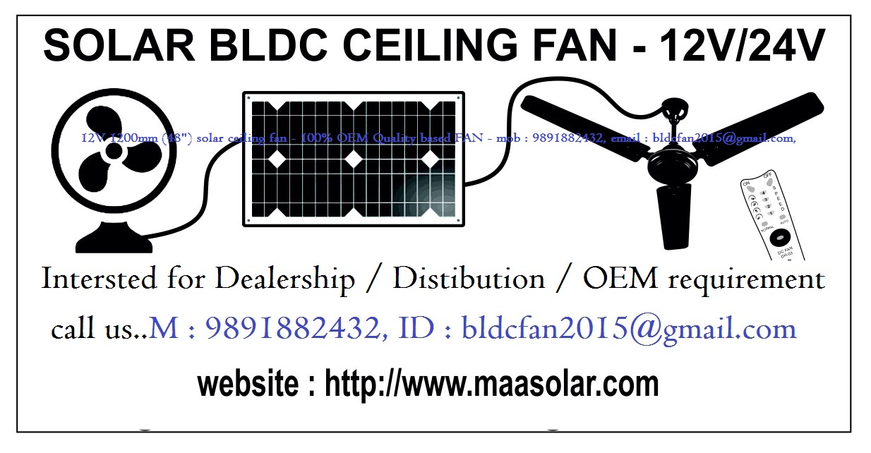 Solar Bldc 24v Ceiling Fan Manufacturer India 2015