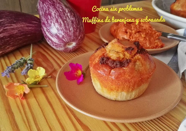 Muffins de berenjena y sobrasada