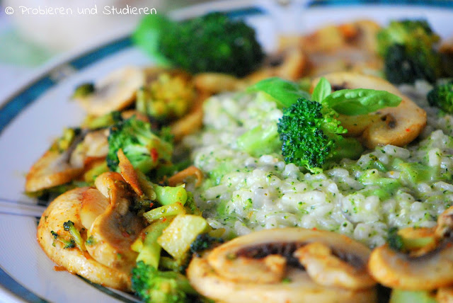 Probieren und Studieren : Brokkoli-Risotto mit Butter-Champignons