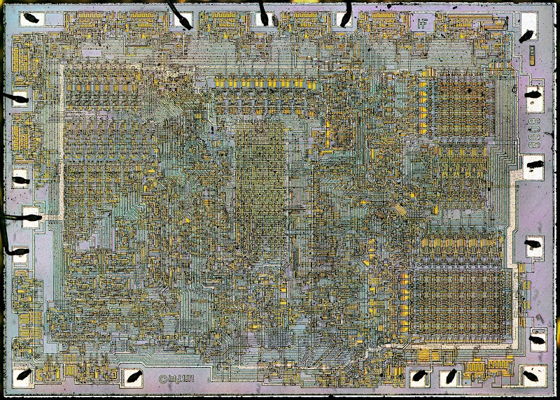 Die photograph of the 8008 microprocessor