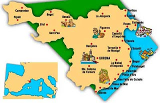Mapa de la provincia de Girona. Mapa de la provincia de Girona.
