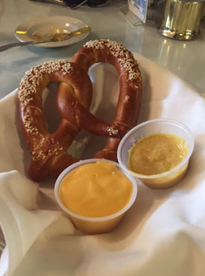 Fresh German pretzel at the Rathskeller in Indianapolis