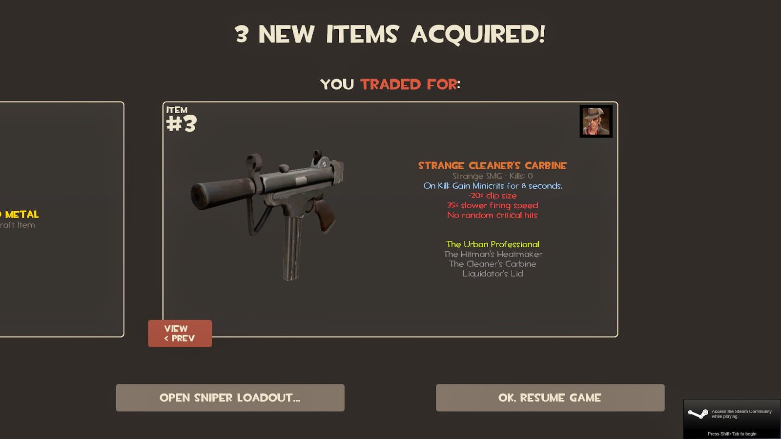 My first strange tf2 weapon Videogam3s N' more