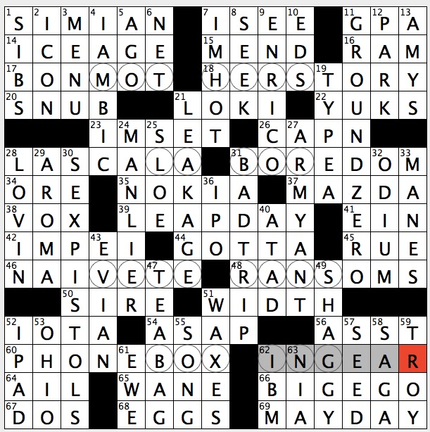 Rex Parker Does The Nyt Crossword Puzzle The Past From Feminist Standpoint Mon 2 29 16 Once Ubiquitous Red Fixture Seen Along London Streets