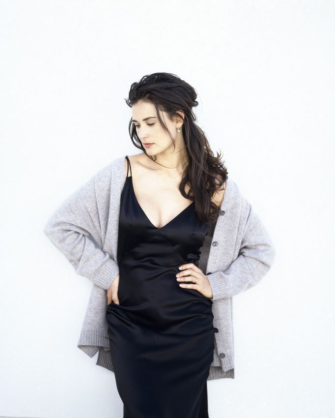 Ladies in Satin Blouses: Demi Moore - various satin dresses