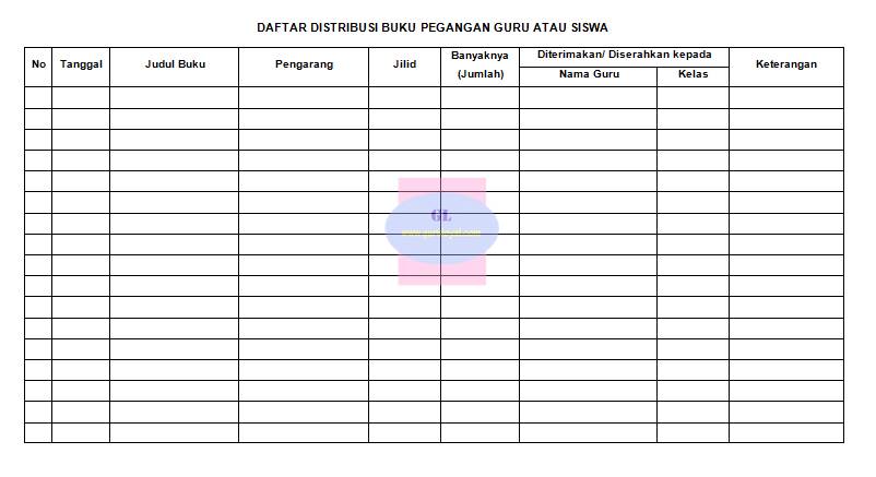 Contoh Format Daftar Buku Pegangan Guru Dan Siswa Unduh