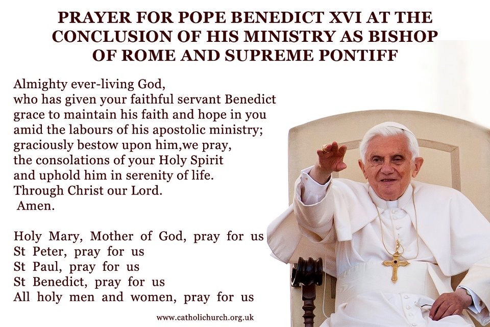 St Wilfrid's, Coalville and Holy Cross, Whitwick Prayer for Pope Benedict