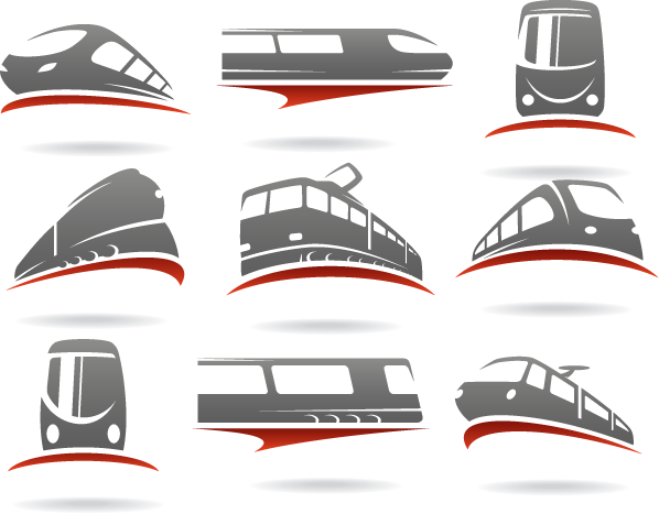 Logos de transporte trenes - Vector