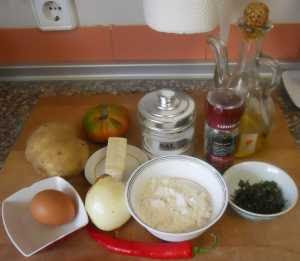 Ingredientes para las Bolas de patata rellenas.