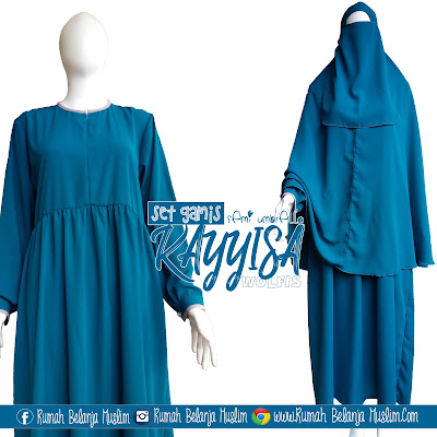 Gamis Wolfis Syar'i Babydoll Kayyisa Biru Tosca Tua Gamis Wolfis Syar'i Babydoll Kayyisa Biru Tosca Tua