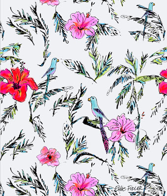 Pattern course showcase part 2 - Module 3 (April 2012 class) 10 EllieFidler Parakeet+Hibiscus+%281%29 Pattern course showcase part 2 - Module 3 (April 2012 class)