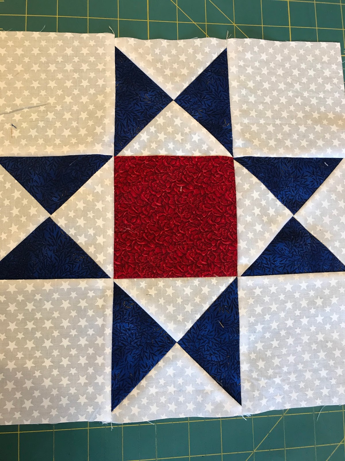 Wren's Nest 2017 Quilt of Valor Stars June Block Ohio Star