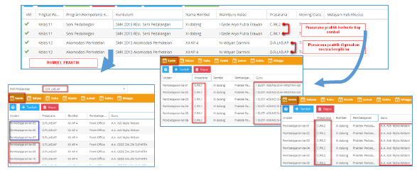 Entri Jadwal Rombongan Belajar Praktik