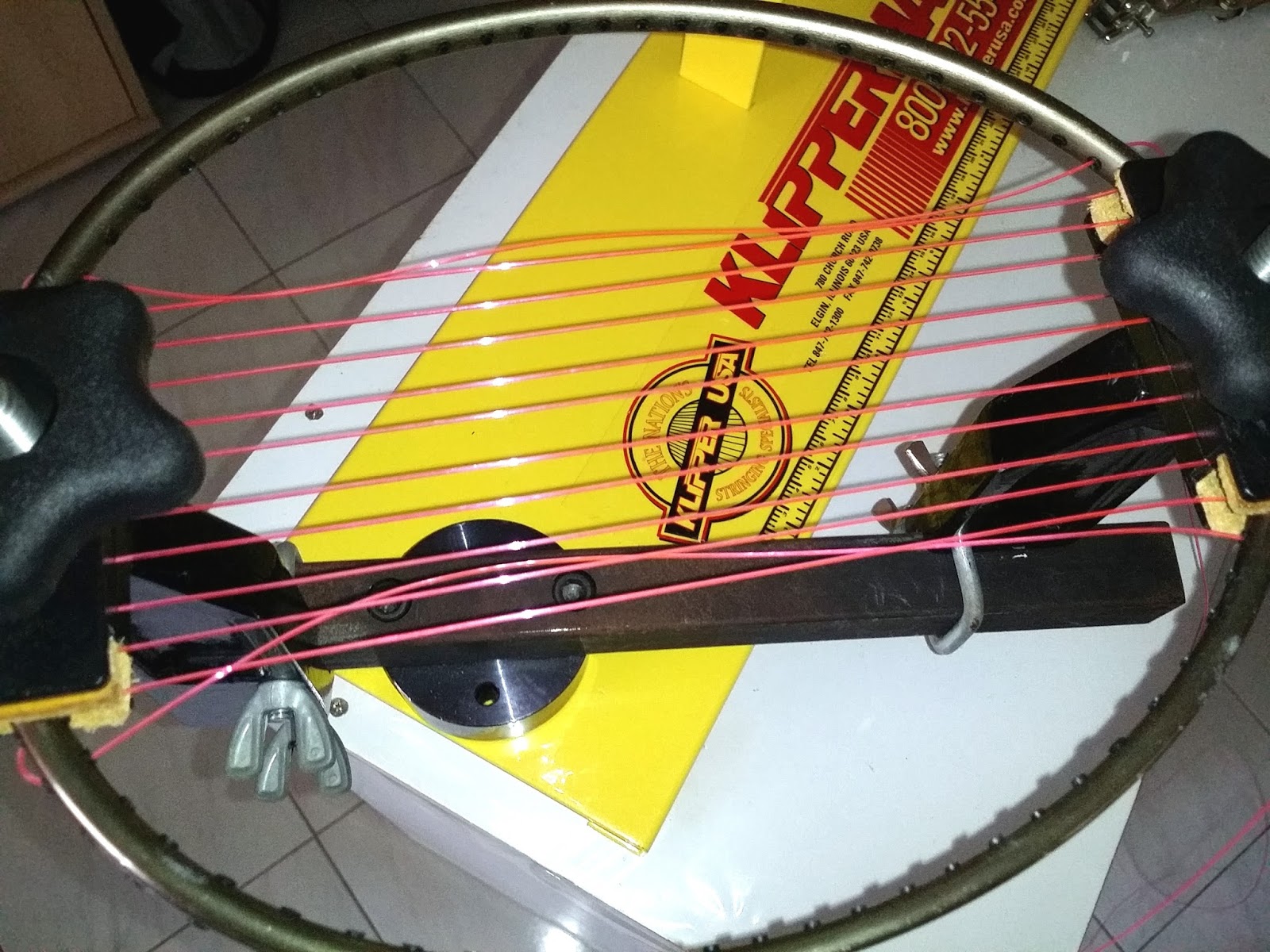 Unorthodox Stringing Badminton Racket with Fishing Line