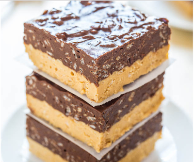 Chocolate Peanut Butter Fudge Bars #desserts 