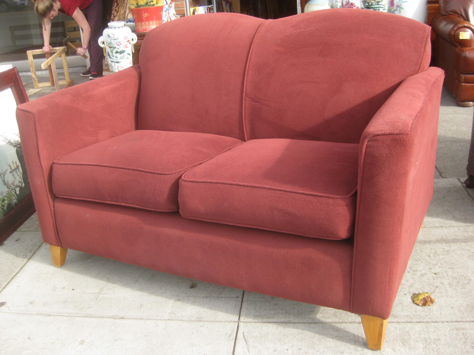 UHURU FURNITURE & COLLECTIBLES SOLD Red Wine Sofa 115