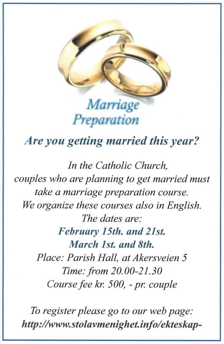marriage preparation program The decision to marry is one of the most important decisions that anyone can make usually, couples marry because they have fallen in love, but learning to love, as opposed to being in love, takes a lifetime. marriage preparation program The decision to marry is one of the most important decisions that anyone can make usually, couples marry because they have fallen in love, but learning to love, as opposed to being in love, takes a lifetime.