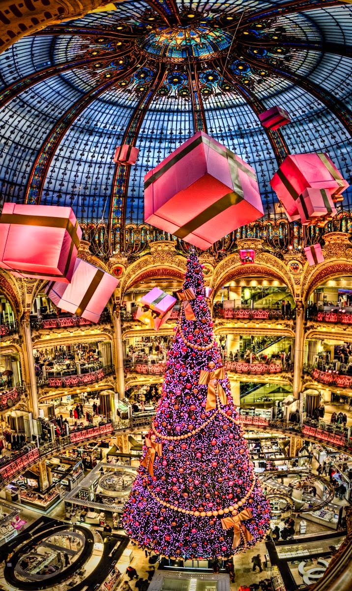 Christmas Tree of the Galeries Lafayette in Paris, France