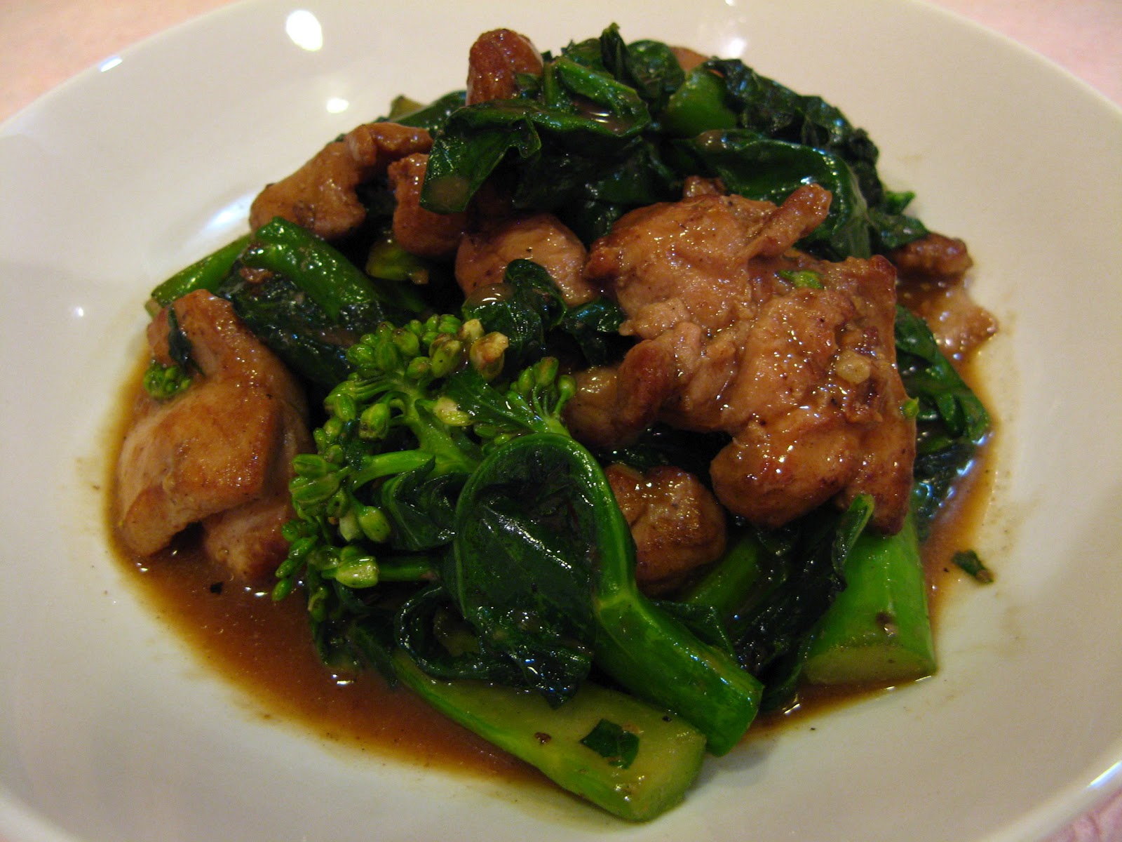 Duck Soup Easy Chinese Broccoli Oyster Sauce Chicken (芥蘭蠔油雞, Gaai3