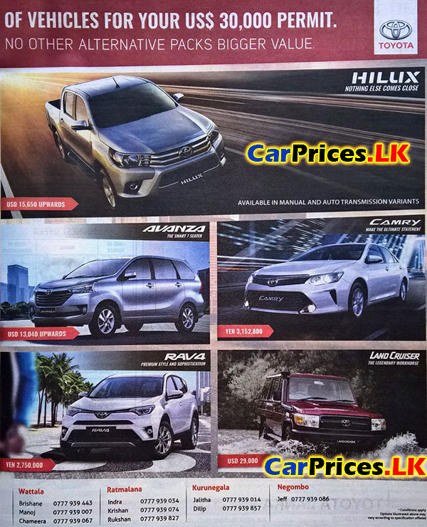 Brand New Car Prices in Sri Lanka Updated 1 May 2022 Permit Car Price List