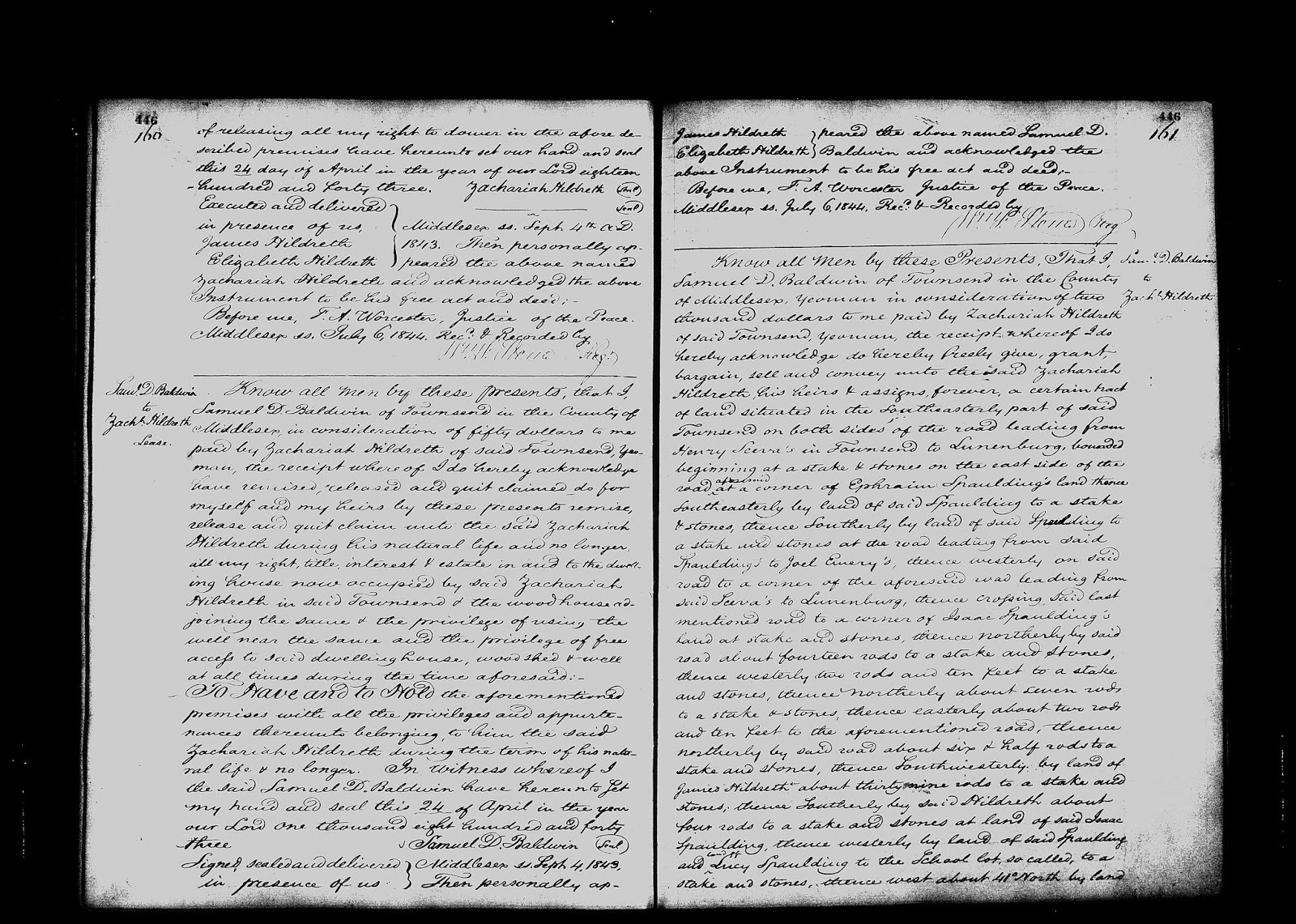 GeneaMusings Amanuensis Monday 1843 Deed of Zachariah Hildreth to