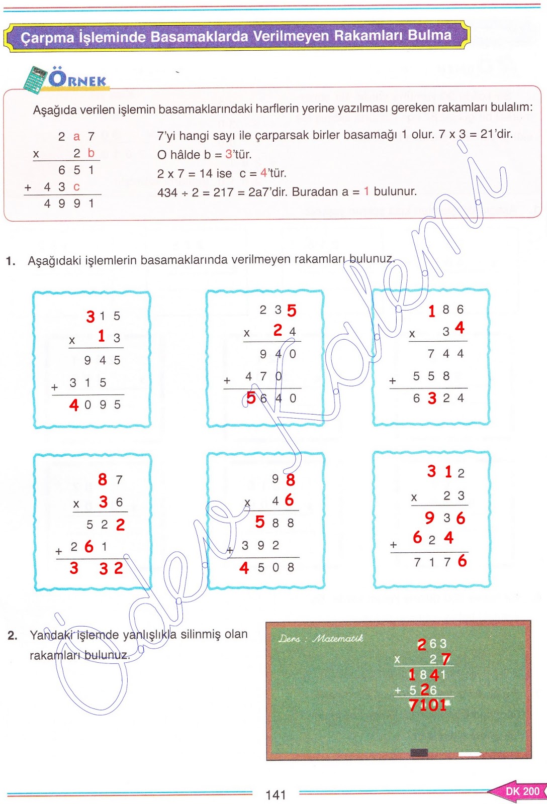 Odev Kalemi 5 Sinif Matematik Dersi Can Matematik Yayinlari Calisma Kitabi 141 Sayfa Cevap Anahtari