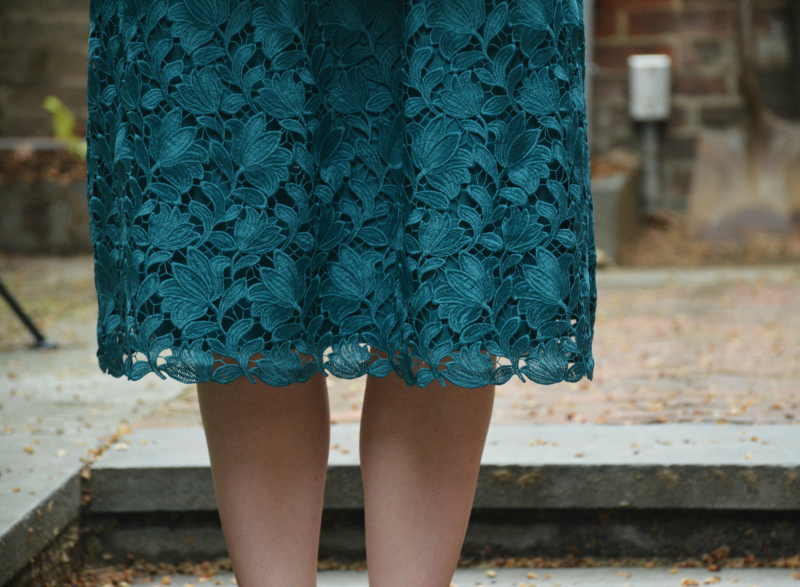 lace teal dress