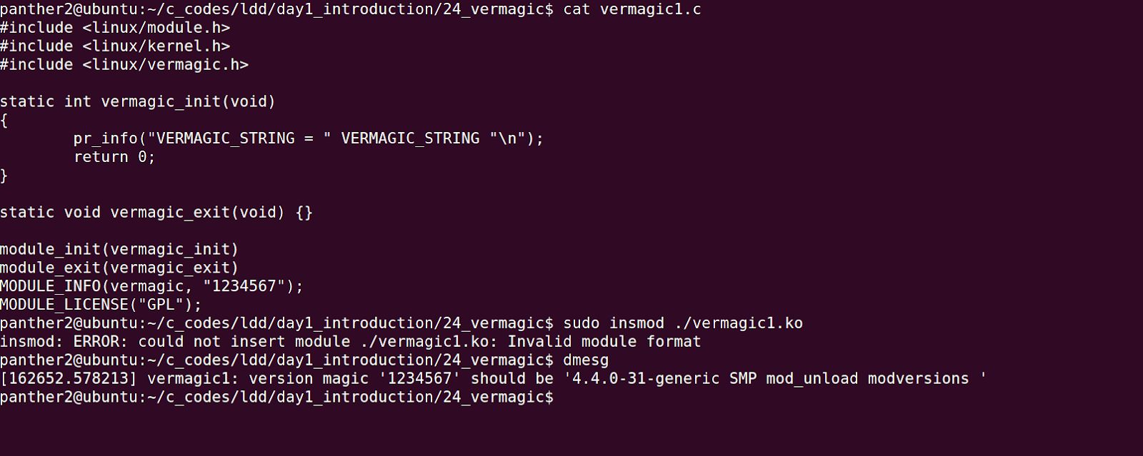 vermagic in Linux Device Driver