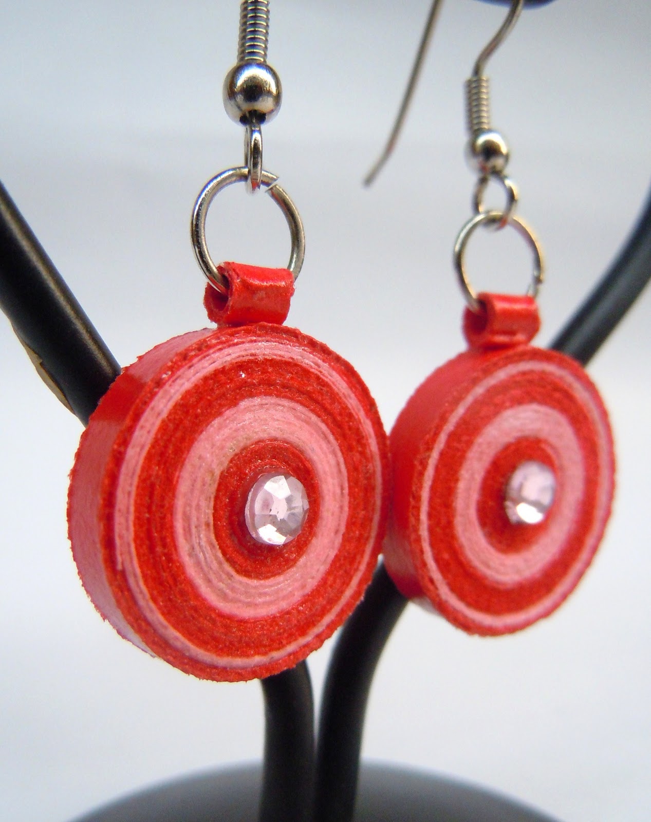 Just Love Crafts: Red and Pink Quilled Earrings for Pritesh's Giveaway :)