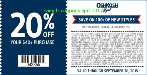Oshkosh printable coupon october 2018