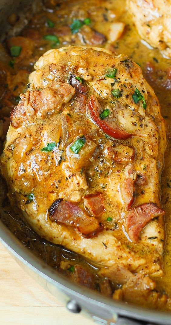 Chicken with Bacon Mustard Sauce Recipes Delicious