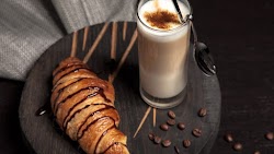 Cappuccino and Chocolate Croissant