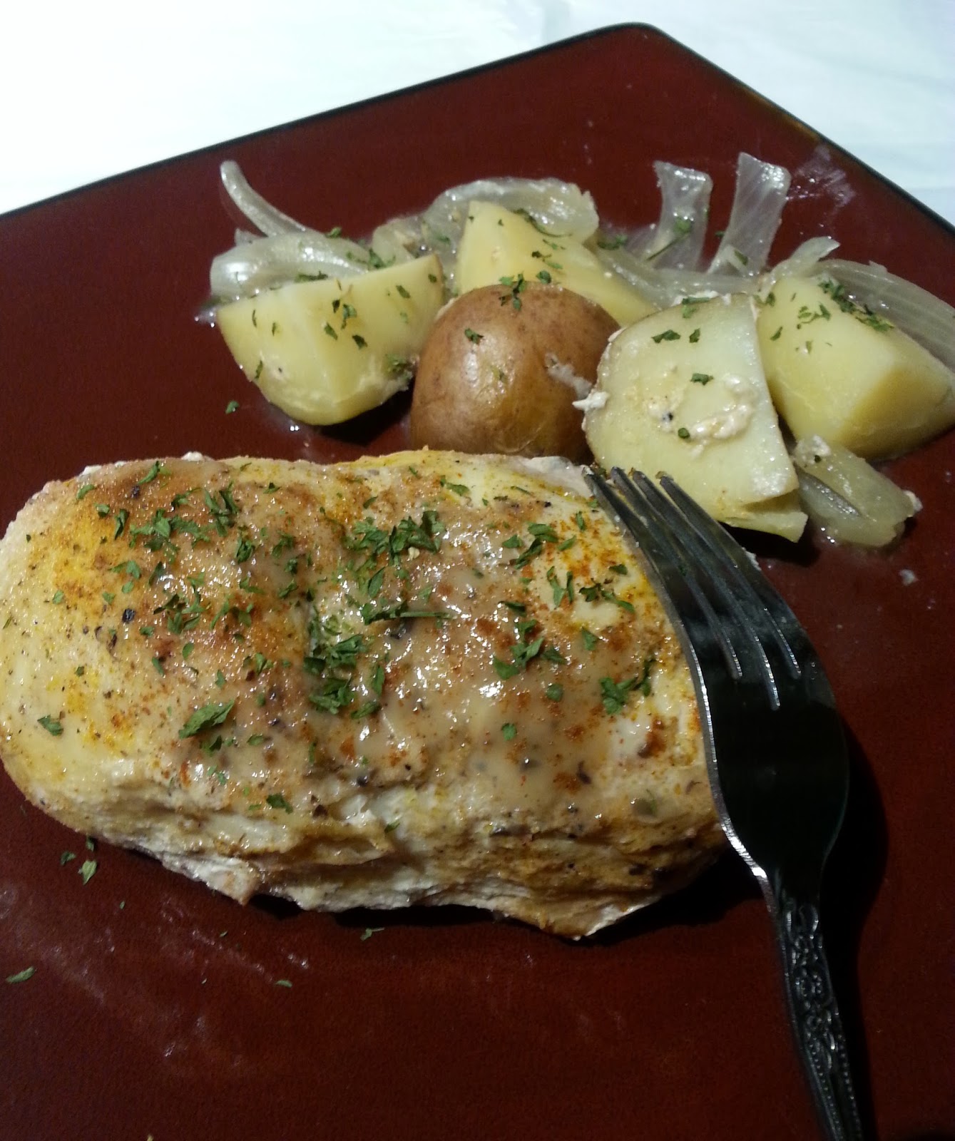 An image of slow cooker chicken and potatoes dish
