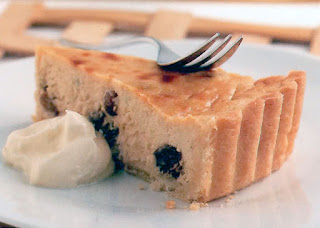 Classic British curd tart with raisins