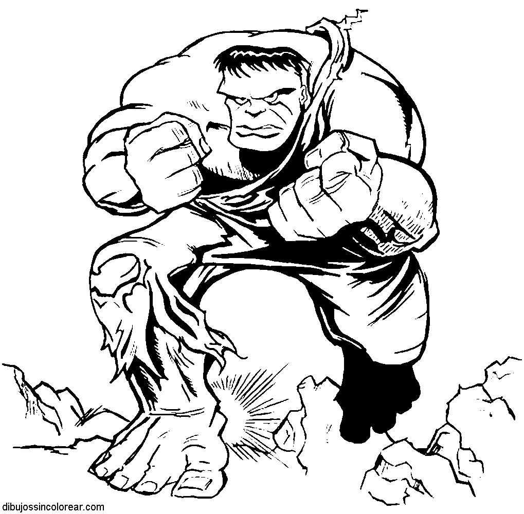 Dibujos Sin Colorear: Dibujos de el Increible Hulk para Colorear